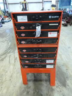 (2) Stackable Wurth 4-Drawer Parts Cabinets on Stand (Z)