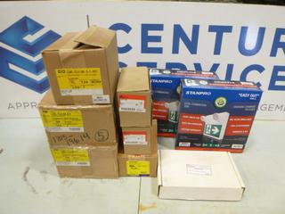 Qty of Electrical Parts; Includes Stanpro Steel Combo Wall Signs, Air-485 Wireless Modem, Compact Wall Sconce, Ballast Driver, Circuit Interrupter (J-4-3)