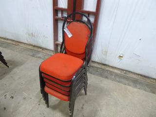 (5) Banquet Room Style Stackable Chairs *NOTE: One Chair Back Missing* (E. Sea Can)
