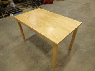 (1) Wooden Table, 47 In. x 29 In. x 29 In., *NOTE: Assembly Required* (H)