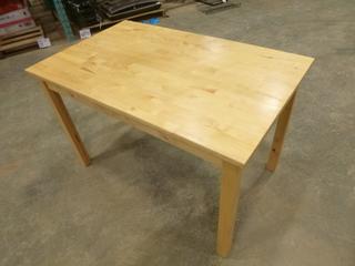 (1) Wooden Table, 47 In. x 29 In. x 29 In., *NOTE: Assembly Required* (H)