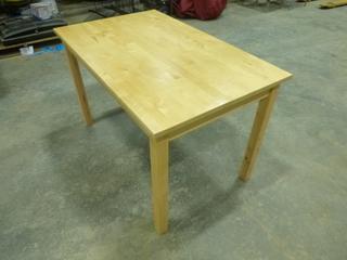 (1) Wooden Table, 47 In. x 29 In. x 29 In., *NOTE: Assembly Required* (H)
