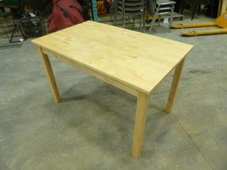 (1) Wooden Table, 47 In. x 29 In. x 29 In., *NOTE: Assembly Required* (H)