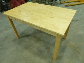 (1) Wooden Table, 47 In. x 29 In. x 29 In., *NOTE: Assembly Required* (H)