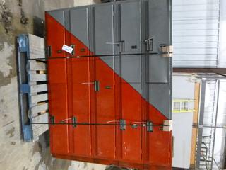 1 Piece set of 9 Lockers, (4) Half-Size Uppers and (4) Half-Size Lowers, (1) Full Length Locker. 60 In. x 76 In., Depth 20 In. (NF8)
