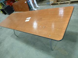 (2) Wood Top Tables with Folding Legs, 30 In. x 8 Ft. x 30 1/2 In. (P-1-1)