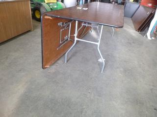 (2) Wood Top Tables with Folding Legs, 30 In. x 8 Ft. x 30 1/2 In. (P-1-1)