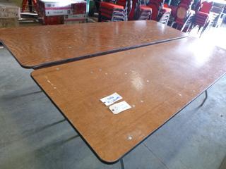 (2) Wood Top Tables with Folding Legs, 30 In. x 8 Ft. x 30 1/2 In. (P-1-1)