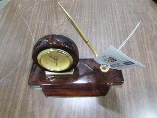 Gold Medallion Collection Desktop Clock and Executive Pen (Upstairs)