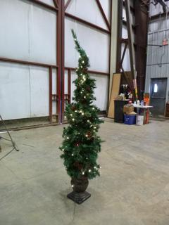 6 Ft. Pre-Lit Christmas Tree In Urn (M-2-1) 
