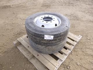 (2) Michelin XTE Truck Tires on Rims, Size 235/75R17.5 (ROW 2)