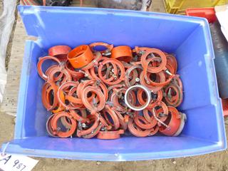 Bin of Pipe Fittings Hookups,  (N. Fence)