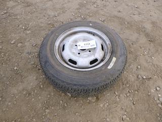 (1) Carlisle All Season Trailer Tire, Size 155/80R13, Model MSIV W/ 4-Stud Rim (ROW 1)