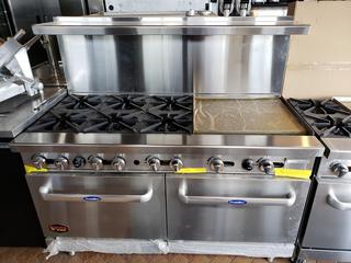 Model ATO-6B24GCAH1 6-Burner 60in Range w/ 24in Griddle And (2) Standard Ovens *Note: Item Cannot Be Removed Until December 23rd*