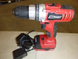 (1) Tool Shop Drill, 1/2 In. Chuck, Variable Speeds, Maximum Torque *Note: No Charger* (F2)