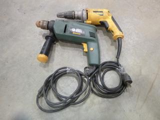 (1) Black & Decker 1/2 In. Electric Drill, Model BD1500-04, (1) Dewalt Electric Screwdriver, Model DW274 (B1)