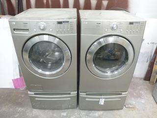 LG Model WM2377CS 120V Washer And LG Model DLE6977S 115V/230V Dryer