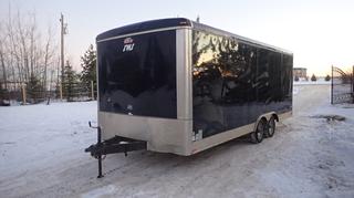 2015 Forest River 20ft T/A Enclosed Cargo Trailer C/w 2 5/16in Ball Hitch, Rear Cargo Ramp, GVWR 3175kg And GAWR 1588kg. VIN: 5NHUBLV21FT449263 *Note: Minor Dents In Front Panel, Small Hole In Rear Cargo Door*