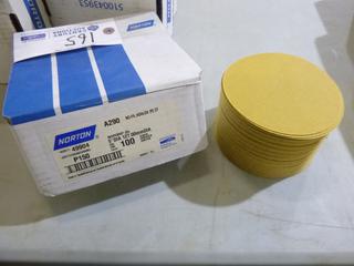 Qty Of (4) Cases Of 5in P150 Grit Norton Sanding Discs C/w (2) Cases Of Norton 6in P1200 Grit Sanding Discs
