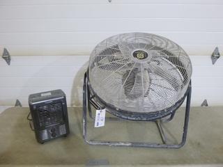 Orient HVD-245180 24in Internal Oscillating Drum Fan C/w 1500W Profusion Utility Heater w/ Thermostat