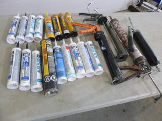 Qty Of Caulking Guns, Caulking And (1) Grease Gun