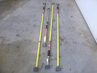 Qty Of (3) Task 6'9"- 12'8" Quick Support Rods C/w (1) 2'5"- 4'1" Quick Support Rod