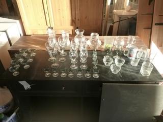 Qty Of Glass Cups And Vases