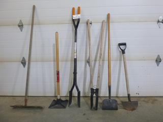 Qty Of Hand Tools, Post Diggers, Troughs, Tamper And Ice Chippers