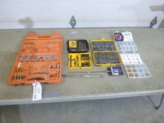 Qty Of Zerk Fittings, Incomplete Socket Set, Incomplete Screwdriver Bit Set And Incomplete Drill Bit Set 