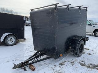 4' X 8' S/A Enclosed Utility Trailer c/w Roof Rack, 2" Ball Hitch, 4 Prong Connector, 235/75R15 Tires. Cannot Verify VIN.
