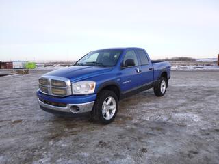 2007 Dodge Ram 1500 4X4 Quad Cab Pick Up c/w 5.7L Hemi V8, A/T, A/C, Showing 248,973 Kms, 275/60R20 Tires, VIN 1D7HU18207S244688. *NOTE: Check Engine Light On*