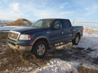 2004 Ford F-150 Lariat 4X4 Pick Up Crew Cab, c/w 5.4L Triton, A/C, Leather, Showing 195,487 Kms, 275/70R18 Tires At 70%, 6 Ft. 7In. Box Rear Hitch, Running Boards, VIN 1FTPW14564KD73059 *Note: Does Not Run, Electronic Issues, Reset Required* 