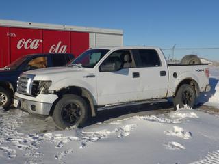 2012 Ford F-150 XLT 4X4 Pick Up Crew Cab, c/w A/T, 265/70R17 Tires At 70%, VIN 1FTFW1EF2CFB46574 *Note: Parts Only, No Engine, No Transmission, No Driveshaft, Drivers Window Down, Parts In Truck Box, No Odometer Read, No Negative Wiring*