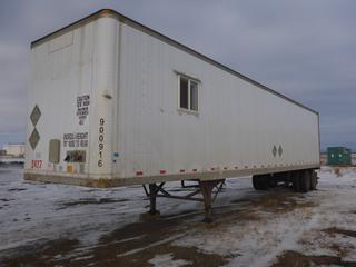 1995 Strick 48 Ft. Job Site Van Trailer, T/A, c/w Sliding Susp, Side Door, Wired for Electricity, 295/75R22.5 Tires, Plumbed for Pup, VIN 1S12E848XSD392371 (East Fence)