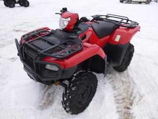2016 Honda Foreman Rubicon 500 4X4 ATV c/w 475 CC, 5 Gear Transmission, Showing 0 Kms, 0.4 Hours, AT 25x8-12 Front Tires At 100%, AT 25x10-12 Rear Tires At 100%, Front Diff Lock, VIN 1HFTE4547G4100171 *Note: Unused, Smoke Damage*