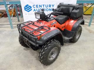 2004 Honda Foreman S 450 4X4 ATV c/w Front Tires 25x8-12 At 90%, 25x10-12 Rear Tires at 90%, Winch, Back Rest/Storage Box, VIN 478TE222644501717 *Note: Missing Fuel Tank And Air Filter, Running Condition Unknown*