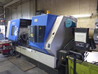 2000 Hitachi Seiki HT50G CNC Lathe c/w 3 Jaws 18 In. Chuck, 6.38 In Bore, 43 In. Max Shaft Length, 39 In. Swing, 220V, 3 PH, 50 HP Fanuc Spindle Motor, Seiki-Seicos 10L Control, 10 Station Turret, 2.5 In. Boring Bar Holders (6 pcs.) On Pallet, Manuals, Dust Collector, Shavings Conveyor, Including Parts, SN 337892 *Note: Tools and Accessories Listed As Separate Lots* **Located Offsite at 9305 60 Ave, Edmonton, Viewing Monday to Friday 2PM-4PM, For More Information Contact 780-944-9144**