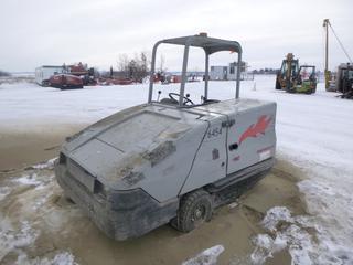 American Lincoln Ride On Floor Sweeper, Model 578-601 c/w 3,595 Hours, 5.00-8 Tires, SN 470122 *Note: Starts With Boost, Needs Propane Tank*
