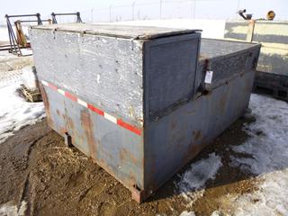 Mud Tank, 84 In. x 66 In. x 2 Ft. 6 In. w/ Storage Box, 6 Ft. 6 In. x 2 Ft. 4 In. x 2 In. (North Fence)