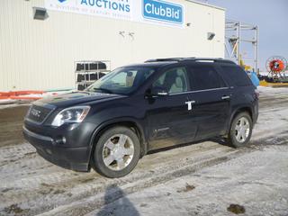 2007 GMC Acadia SLT c/w 3.6L V6, A/T, A/C, Showing 156,082 Kms, Fully Loaded, Leather, Power Sunroof, Heads Up Display, 255/60R19 Tires, VIN 1GKEV33777J123269 *Note: Check Engine Light On Due To O2 Sensor As Per Consignor, Service Traction Control Light On*