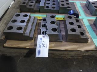 Soft Jaws For 15-18 In. Chuck, Pitch 3.00mm x 60 Degrees Serrations, Slot Width .866 In., Bolt Spacing 1.969 In., Screw Size M20 To Fit Matsumoto MMK Shank LMC **Located Offsite at 9305 60 Ave, Edmonton, Viewing Monday to Friday 2PM-4PM, For More Information Contact 780-944-9144**