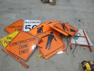 Qty of Construction Road Signs and Stands (Row 2)