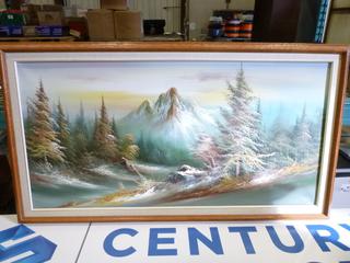 Bob(Robert) Hines Canvas Nature Painting, 53 In. x 29 In.