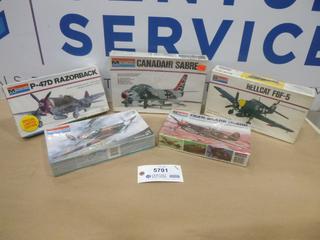 (5) Monogram Model Airplane Kits (Upstairs)