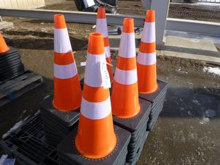 (5) Stacks of 10 Orange Reflective Safety Cone, 3 Ft. High (Row 5)