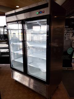 Model MCF8707CAH1 1382mm X 800mm X 2135mm Double Door Showcase Refrigerator *UNUSED* *Note: Item Cannot Be Removed Until March 22nd*