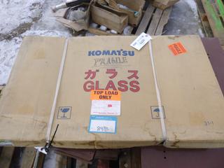 (2) Unused Kamatsu Glass Windows, Part 20Y-54-13124, 3 Ft. x 17.5 In. (Row 4)