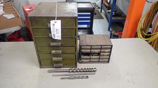 (2) Storage Bins C/w Qty Of Assorted Drill Bits And Misc Supplies