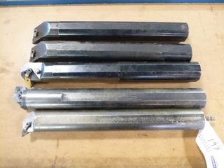 Qty Of (4) 16in And (1) 17 1/2in Interchangeable Head Boring Bars w/ 2in Diameter