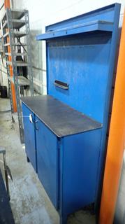 48in X 18in 2-Door Metal Bench w/ Plywood Back